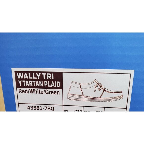 Hey Dude Wally Big Kids Tri Tartan Plaid Shoes New Fleece Lined Size c12/j2 - Picture 9 of 14